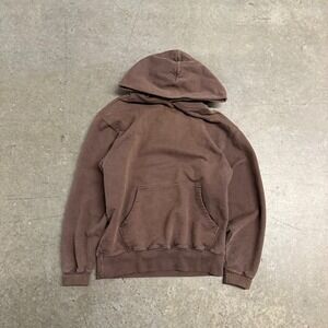 Shaka Wear Mens Brown Garment Dye Hoodie Streetwear Essentials Cotton Medium